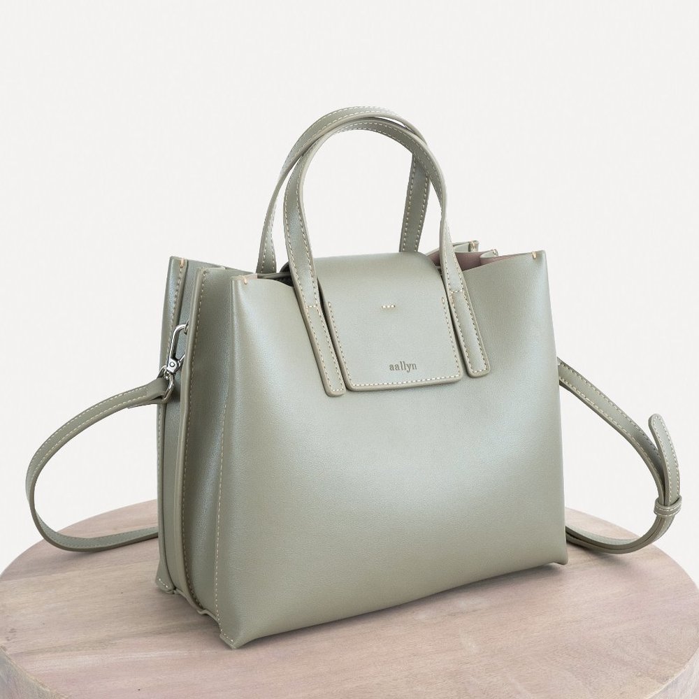😍The Stella Genuine Leather Satchel Bag - Moss - Picture 6 of 14